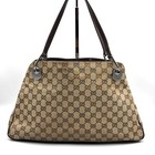 Gucci Shoulder Bag Handbag Gg Canvas Brown Eclipse Authentic