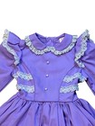 Vintage Child Girl Miss Quality Lace Ruffle Party Dress Full Circle Purple Sz 5