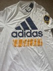 Adidas La Galaxy Mls Soccer Creator Tee Shirt White blue gold Mens M