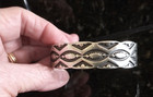 Deep Stamped Navajo Sterling Silver Cuff Bracelet Signed Nora Tahe Bill - 81 G