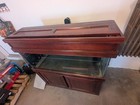 55 Gallon Aqueon Aquarium With Cherry Wood Stand canopy   Lids