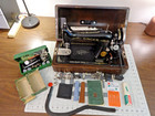 Serviced  1924 Singer 99 Sewing Machine - 3 4 Size -  Bentwood Case W knee Lever
