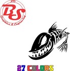 6  Fish On Skeleton Hook Fishing Vinyl Decal Lake River Ocean Salt Water Nobs