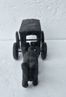 Antique Cast Iron Horse Drawn Fresh Milk Wagon Toy Black 