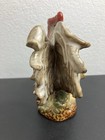 Vintage Ceramic Rooster Figurine     5 5    Glazed Farmhouse Chicken Statue