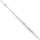 Mendini 16-key Open Hole C Flute For Beginners With A Case   Stand - Silver
