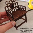 Miniature Handcrafted Wooden Vintage Chair Dollhouse Furniture Chairs Model Mini