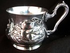 3 Art Nouveau Silver Mugs Reed   Barton C 1880