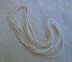 Vintage 5 Strand High Quality Pearl Necklace With 14k Solid Gold Clasp