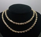 10k Yellow Gold Rope Chain Necklace 26 Inch 5mm Real Men Women Authentic