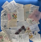 Vtg Handkerchief Linen Lot Of 28 Embroidered Lace Madeira Doily Dresser Scarves