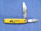 Vintage Usa Yellow Prr Pennsylvania Railroad Train Engine Pocket Knife Knives