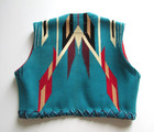 Vtg Turquoise Chimayo Blanket Vest By Escee Tucrafts Santa Fe Newmexico Xs child