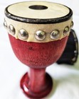 Set Of 2 Drum Small Bongo Hand Carved Wood Instrument Drums Can Be Hit Make Loud