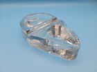 Vintage Mcm Clear Glass Pipe Cigar Holder Rest Ashtray 7  Heavy Glacier 