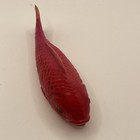 Vintage Red Fish Baby Rattle Toy With Ball Inside     Plastic Koi Style 1950s-70s 
