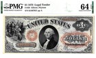 1875  1 Legal Tender Note Fr  26 Pmg Choice Unc 64 Epq