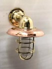 Nautical Arched Bulkhead Brass Wall Sconce Ship Light With Copper Shade