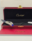 Cartier Guilloche Iced Blue Lacquer Ballpoint Pen New Box Luxury Gift Authentic