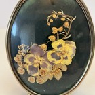 Vintage Oval Framed Pressed Dried Flowers 4 25   x3 25    Free Standing Botanical