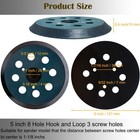 2 Pack 5 Inch 8 Hole Replacement Sander Pad For Porter Cable 343  343k  390    