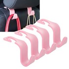 Amooca Car Seat Headrest Hook 4 Pack Hanger Storage Organizer Universal Pink