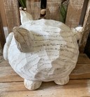 New White Farmhouse Contemporary Wooden Pig Decorative Piece Antique Vintage