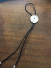 Native American Indian Navajo Bolo Tie Turquoise Stamped Nickel Silver Ties  rr