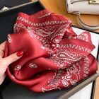 100  Mulberry Silk 21  Square Scarf Women Neckerchief Wrap Bandana Red Paisley
