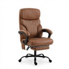Heated Massage Office Chair  Reclining Pu Leather Computer Chair With Footrest 