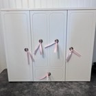 White Wooden Our Generation Og Wardrobe Closet Mirror   18  Doll   American Girl