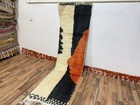 Handmade Wool Modern Abstract Hallway Rug  Moroccan Berber Runner Rug 7 8x2 1 Ft