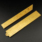 C1800  Antique French Brass Gunners Sector Rule And Square Set  Lerebours Paris