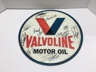 Valvoline Motor Oil Metal Sign Autographed By 11 Nascar Drivers Blaney Busch