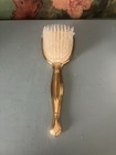 Vintage Gold Tone Vanity Brush Floral Lace Design Boudoir Decor