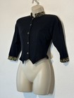 Vintage 90s Top Black Military Inspired Gold Accents Size 7 Steampunk