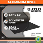 14 In  X 10 Ft  Terra Bronze black Aluminum Roll Valley Flashing Trim
