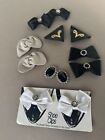 Lot Of  6 Pairs Of Vintage Shoe Clips   Shoe Jewelry  Bows Leather 1980s