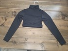 Mock Neck Black Crop Top Long Sleeve Pullover  Cheer cc Dancewear Size Medium