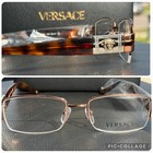 Versace Silver Tortoise Medusa Full Rim Eyeglass Frames  Gucci Black Stripe