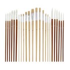 Us Art Supply 24pc Oil   Acrylic Paint Long Handle Brush Set Free Canvas Roll-up