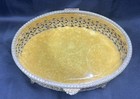 Vintage Jewelry Box Casket Hollywood Regency Gold Ormolu Bevel Glass Oval 7   