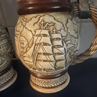 Matching Avon 1977 Handmade Ceramic Beer Steins W  Pewter Lid Handle  Pirate