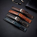 High-grade Italian Vintage Oil-waxed Genuine Leather Watch Band 20 22 24 26mm