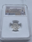 Rare Au  Authentic Era Crusader Silver Coin  Italy Genoa 1139-1339  Ar Denaro