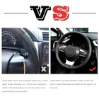 Diy Genuine Leather Steering Wheel Cover Wrap Non-slip Needle Thread 15 Inch Car