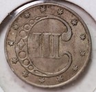 1852 3 Cent Silver   Tryme   Very Fine Circulated Coin   Store  2220