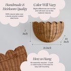Bebe Bask Hand Woven Scalloped Wicker Hanging Basket wall Decor   Storage  Mocca