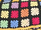 Vtg Granny Square Crochet Afghan Blanket Throw Aso The Conners 54 x78  Colorful