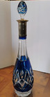 Vintage Val St  Lambert Cobalt Blue Crystal Wine Decanter Early 20th C  17 